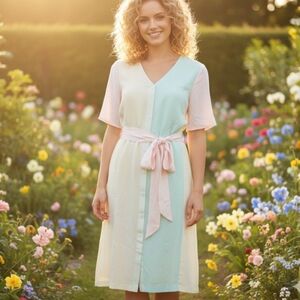 Modcloth Pastel Colorblock Midi shirt Dress